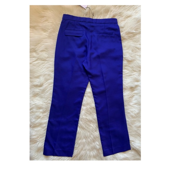 New! SCANLAN THEODORE Slim Bootcut Croppwd Royal Blue Pants - Picture 9 of 11